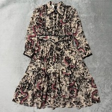 USED GUCCI FLORA SNAKE PRINT SILK DRESS GOOD
