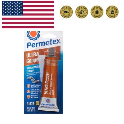 81878 Ultra Copper Maximum Temperature RTV Silicone Gasket Maker, 3 oz. Tube