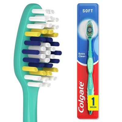 Colgate Extra Clean Toothbrush   Soft, Full Head, Easy Grip - NEW