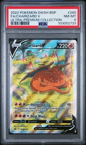 Pokémon TCG Charizard v SWSH260 Promo Card PSA 8