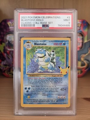 PSA 9 Blastoise 2/102 Pokemon Celebrations Classic Collection Holo Graded Card