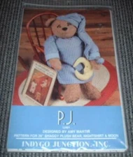 Indygo Junction P.J. Plush BEAR & NIGHTSHIRT & MOON PATTERN Martin Barickman 28"