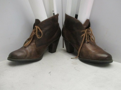 INDIGO by Clarks Brown Leather Lace Up High Heel Ankle Boots Sz 10 M Style 33007 - Picture 4 of 8