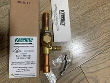(Brand NEW) Keeprite 58BVT Ball valve, refrigerant, 5/8" ODS, with tap