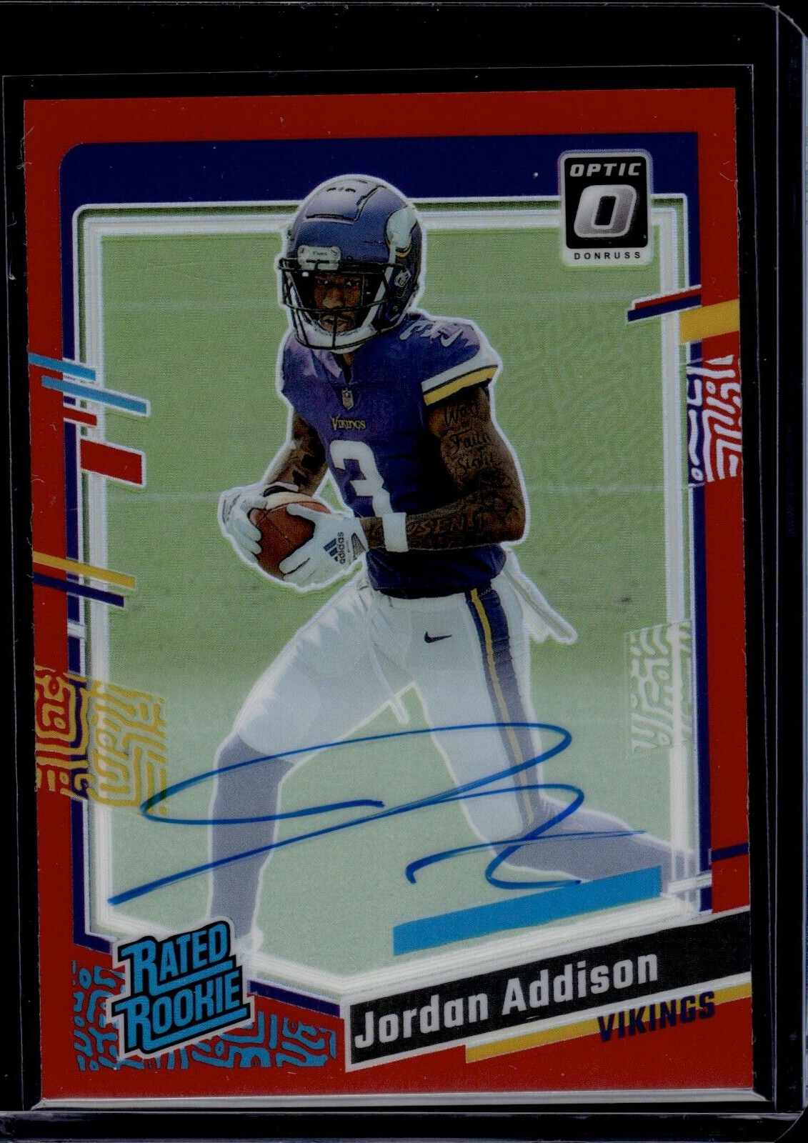 2023 Donruss Optic Rated Rookies Autographs Red #271 Jordan Addison 64/75