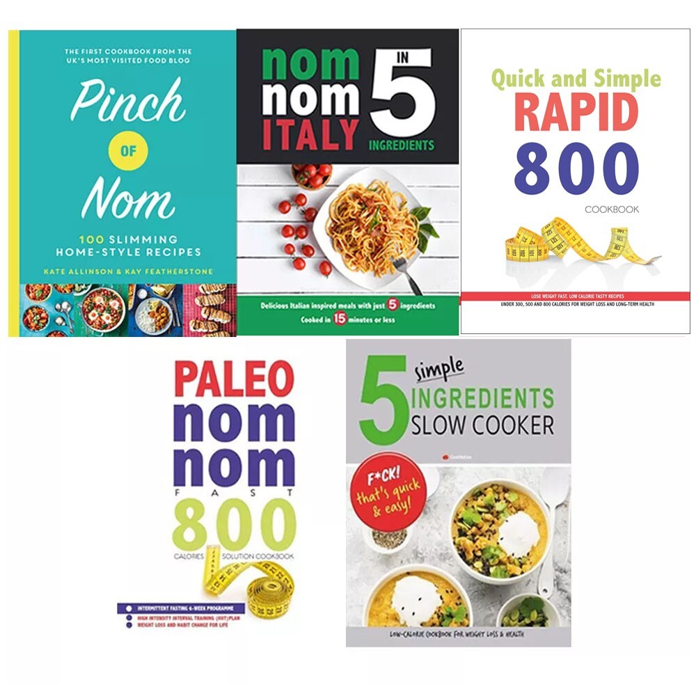 Pinch Of Nom,Nom Nom Italy In 5 Ingredients,Paleo Nom Nom 5 Books Collecton Set