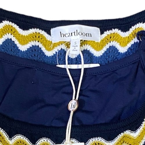 Maxi abito Heartloom Bennet, modello Navy Wave Chevron, spalline con volant, piccolo nuovo con etichette - Foto 14 di 16