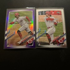 2021 Topps Chrome Update Series Reds Jonathan India Purple Refractor and Base RC