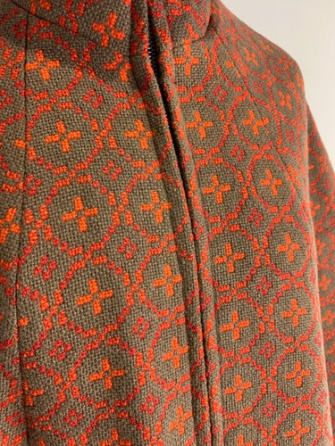 Welsh Wool tapestry cape Size M VGC 100% wool woven poncho coat jacket Rhydybont - Picture 5 of 16