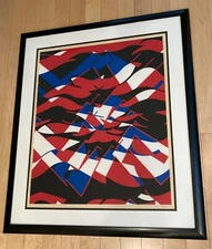 SCHÖFFER NICOLAS (1912 - 1992) 20th Cent. abstract serigraph screenprint framed