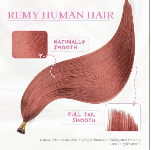 Itip Extensions Stick I Tip 100% Real Remy Human Hair 22inch(#32) Reddish Brown - Picture 2 of 8
