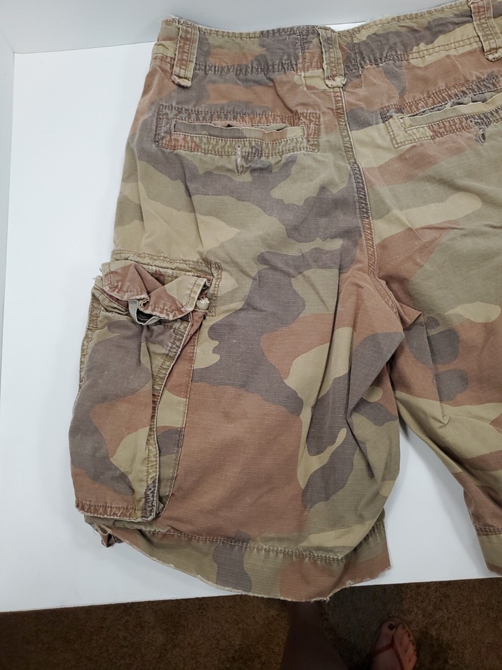 American Eagle Shorts Mens 28 Brown Green Camo Cargo Pockets Cotton eBay