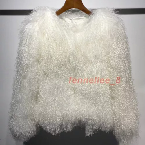 Damen-Kurzmantel echtes mongolisches Lamm Schaf lockiges Fell Jacke Winter warm Oberbekleidung - Bild 13 von 38