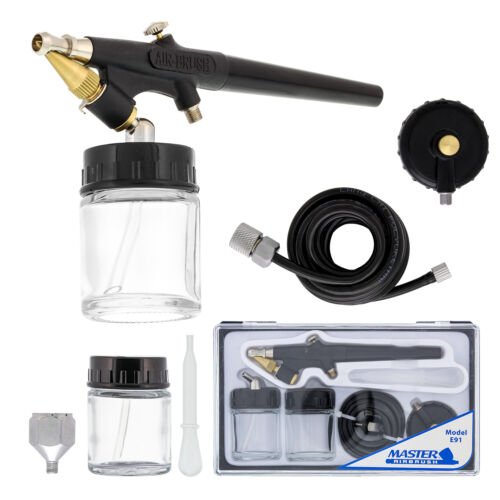 Single-Action AIRBRUSH SET KIT Hose Jars Cups Hobby Tanning Tattoo Cake T-Shirt - Picture 1 of 6