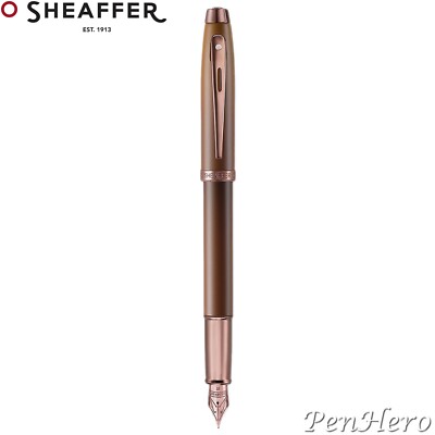 Sheaffer 100 Coffee Edition Matte Brown Fountain Pen w/Regal Brown Trim Fine