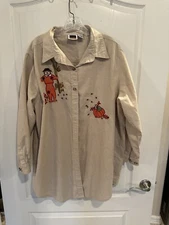 CST sport vintage women’s fall embroidered tan blouse plus size 2x 