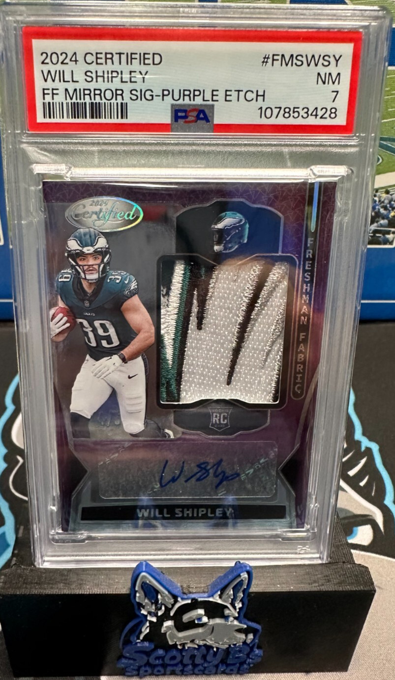 Will Shipley Panini Certified Freshman Fabric Mirror Signatures #FMSWSY Purple Etch