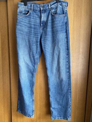 Massimo Dutti Blue Straight Denim Trousers Jeans Model 5034