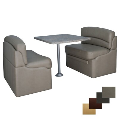 RV 44'' Putty Dinette Booth Seat Set Luna Imperial Dining Table Mobile Home