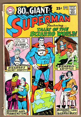 SUPERMAN #202 VG 80 Page Giant Tales of Bizarro World 1967
