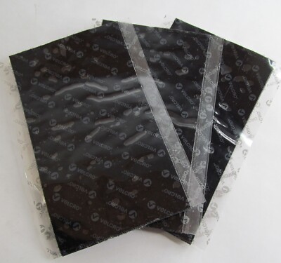 3-PIECES GENUINE VELCRO BRAND 4'' x 7'' SELF ADHESIVE HOOK AND LOOP STRIPS BLACK