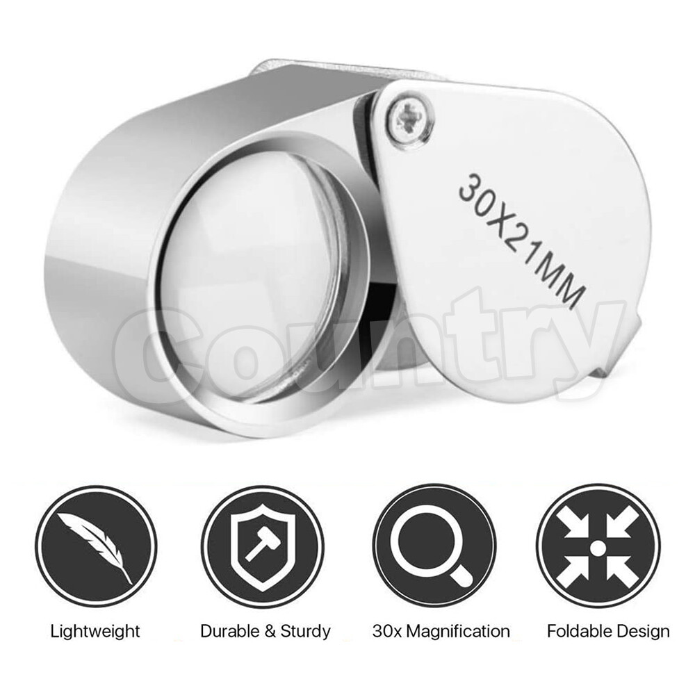 Eye Loupe Magnifier Jewelry Magnifying Glass 30 x 21mm Jewelers Pocket