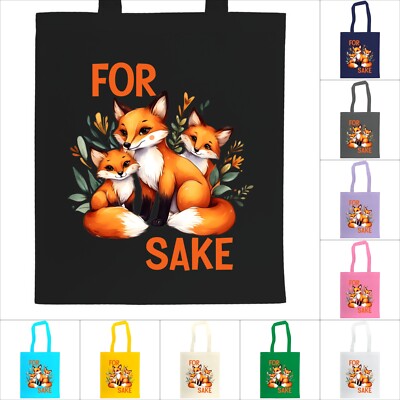 Für Fox Sake lustige Aquarell-Tragetasche. Geschenkidee für sie. 100 % Baumwolle Einkaufen