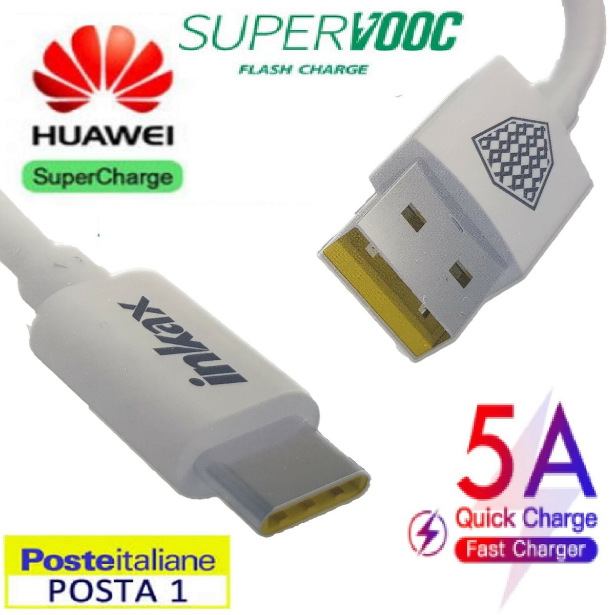 Cuffie Bluetooth Huawei Cavo USB-C Originale Huawei 5A - Super Ricarica Per P20 Pro, Mate 10 Pro E Altri Modelli Huawei Fast Charging - Foto 10