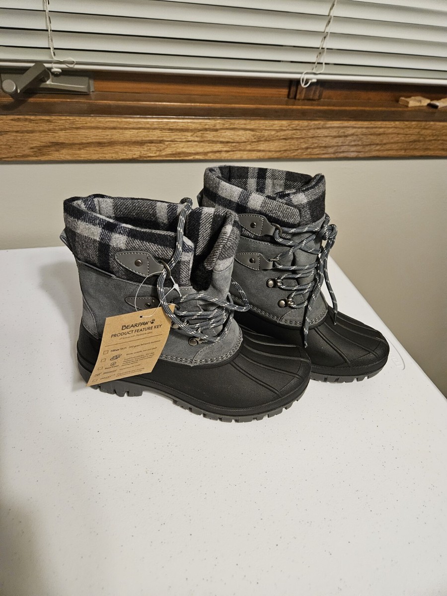 Bearpaw Womens Tessie Charcoal Snow Boots Size