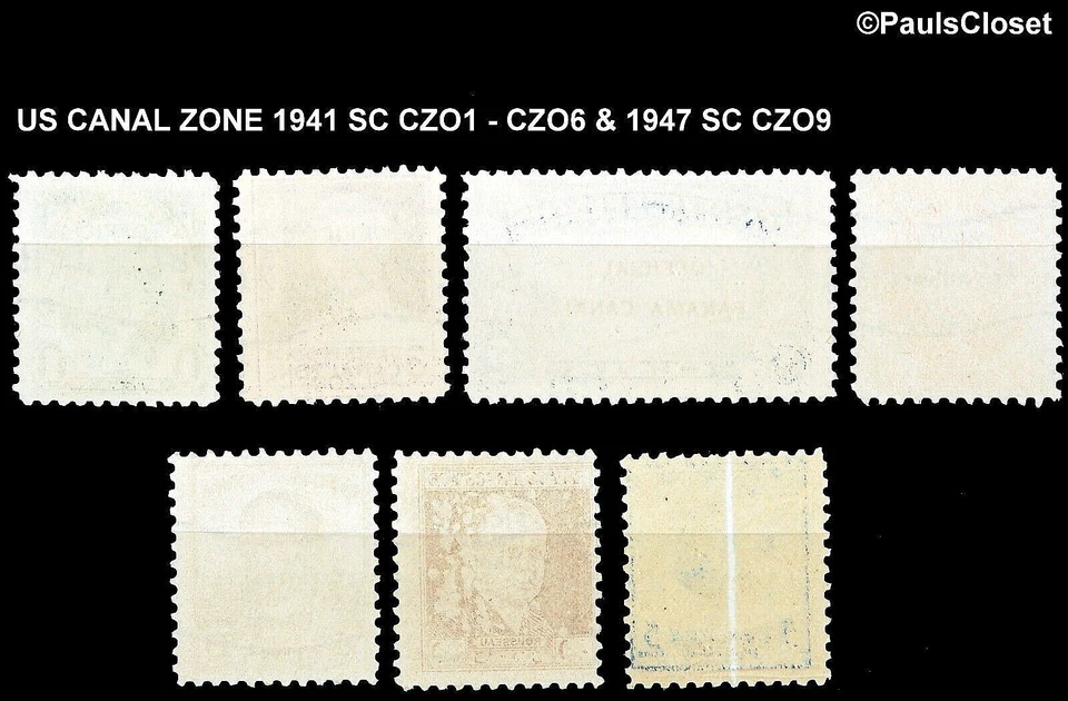 US CANEL ZONE 1941-7 SC CZO1-O6 & CZ09 OFFICIAL STAMPS USED F/VF - Image 2 of 2