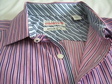 Ted Baker Endurance Mens French Cuff Dress Shirt 16 33 Button Up Red Striped