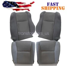 For 09-15 Toyota Tacoma Driver & Passenger Bottom & Back Fabric Seat Cover Gray