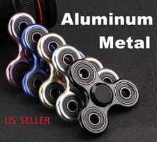 TWO HAND FIDGET STRESS SPINNER ALUMINUM FIDGET METAL EDC STOCKING Autism ADHD