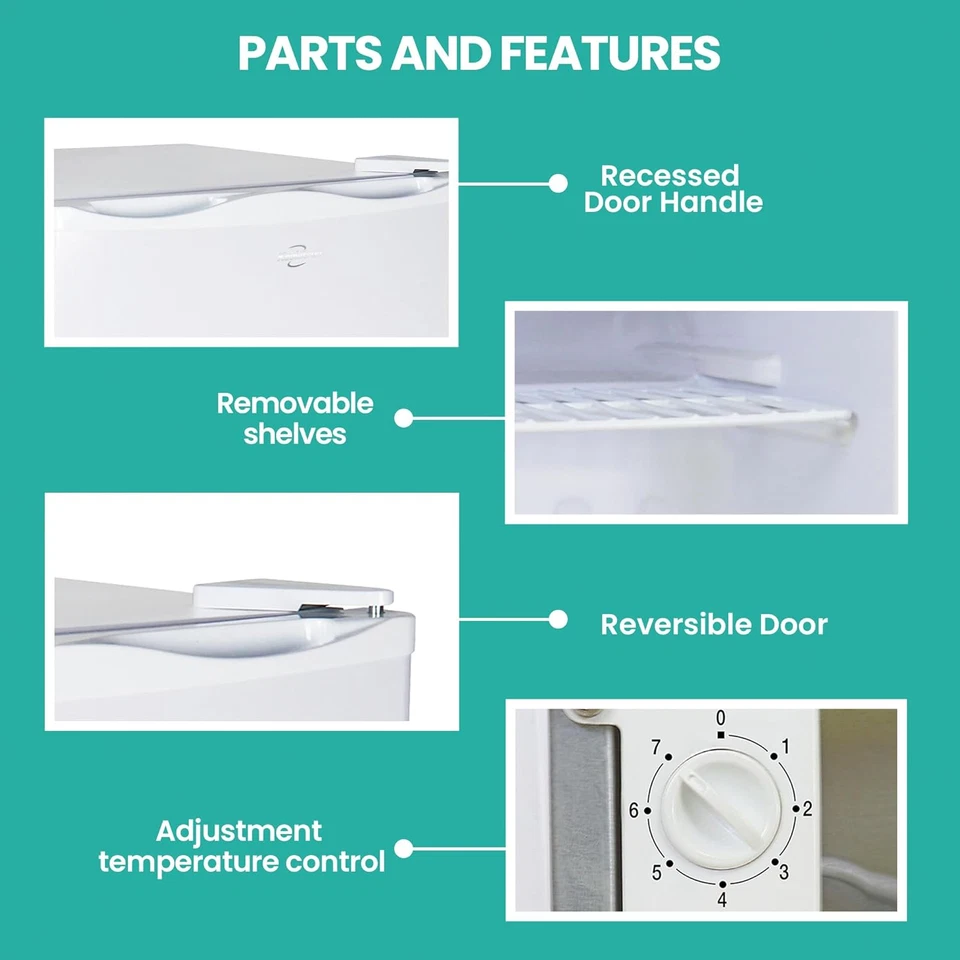 Upright Deep Freezer - 1 Wired Shelf, Garage Ready, Meat Storage, Manual Defrost - Image 4 of 4