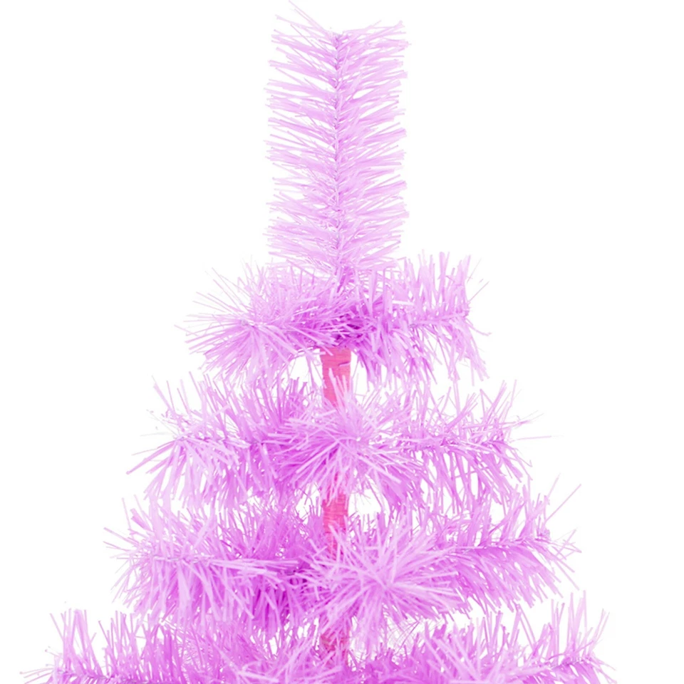 Lavender Tinsel Christmas Tree, Stand Included Folding Wire Branches - Image 2 of 4