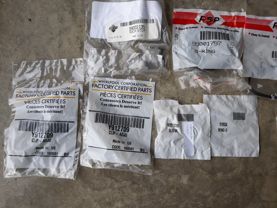 Lote completo de piezas para lavavajillas Whirlpool Maytag WP99002780 WPY912709 sin abrir Foto 2 de 4