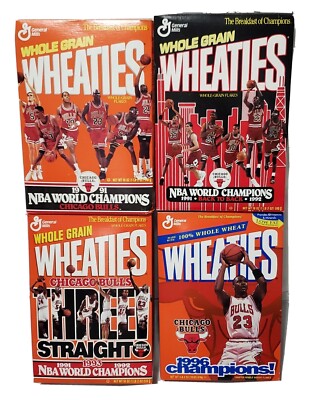 Lot of 4 CHAMPIONS Wheaties Michael Jordan empty Cereal Boxes 1991