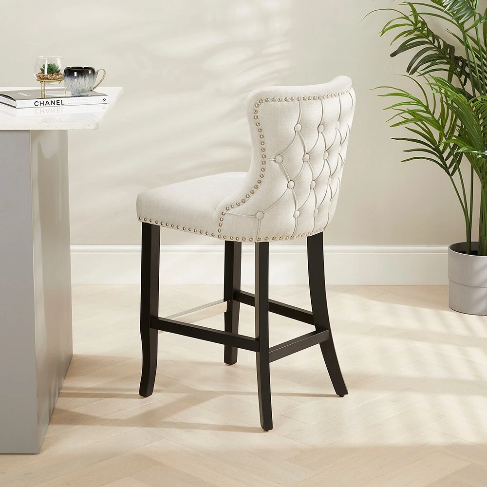 Black fabric 2024 bar stool