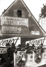 Repro photo ancienne Voiture Grand Prix Dieppe 1908 pneu Hutchinson Blériot pub