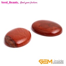 5Pcs Natural Red Jasper Oval CAB Cabochon Beads For Jewelry Ring Pendant Making