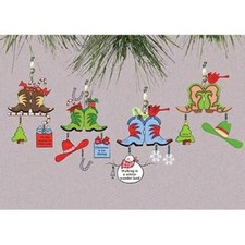 Cowboy Christmas Ornaments Metal Set of 4 Cowboy Hats Boots Western