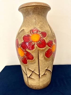 Super!! Vintage Scheurich West German Pottery Vase 290/40 groß floral Fat Lava