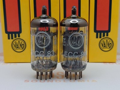Valvo ECC83 Short Plates Dimple Disc Getter Matched Pair (B) - Heerlen '70 - NOS