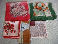 5 x Vintage Jacqmar  Scarves ( 4 x Silk & 1 x Polyester )