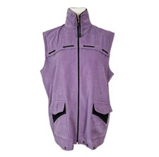 Damen Outdoor Weste Gr 42 XL Lila Velourslederimitat Jacke Hoher Kragen