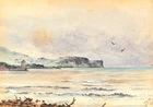 Scottish Coastal Landscape Watercolour George Davidson Glasgow 1900