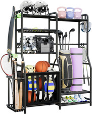 Garage Sports Equipment Organizer, Golf Bag Storage Rack, Heavy Duty Ball Holder