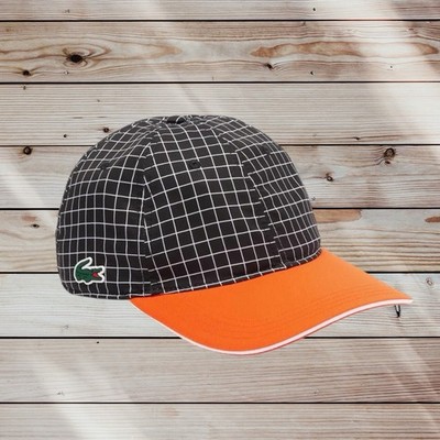 Lacoste schwarz & orange leichte atmungsaktive Tennis Cap Mütze One Size RK1097