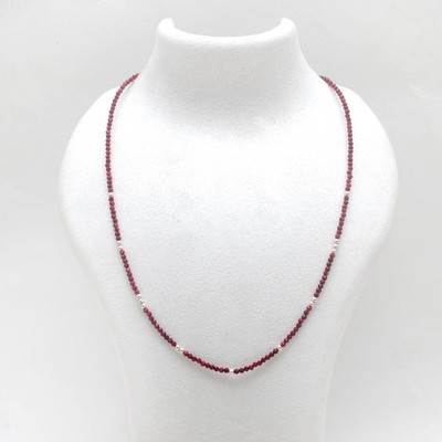A++ Dunkelrosa Rubin facettierte Rondelle Edelstein Perlen Handarbeit Damen H...