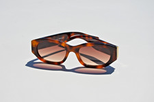 Slim Rectangular Brown Sunglasses minimalist fashion designer